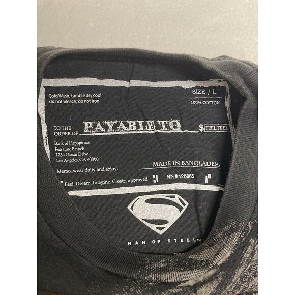 DC Comics Boys Superman Man Of Steel Graphic T Shirt Size Large - Picture 3 of 3